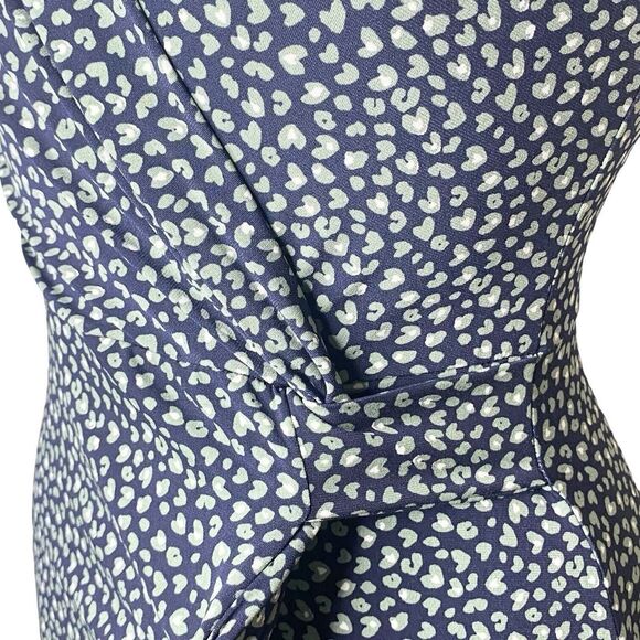 Stitch Fix Kaileigh Size Small Slinky Knit Faux Wrap Dress Sleeveless Navy Green - Picture 5 of 8